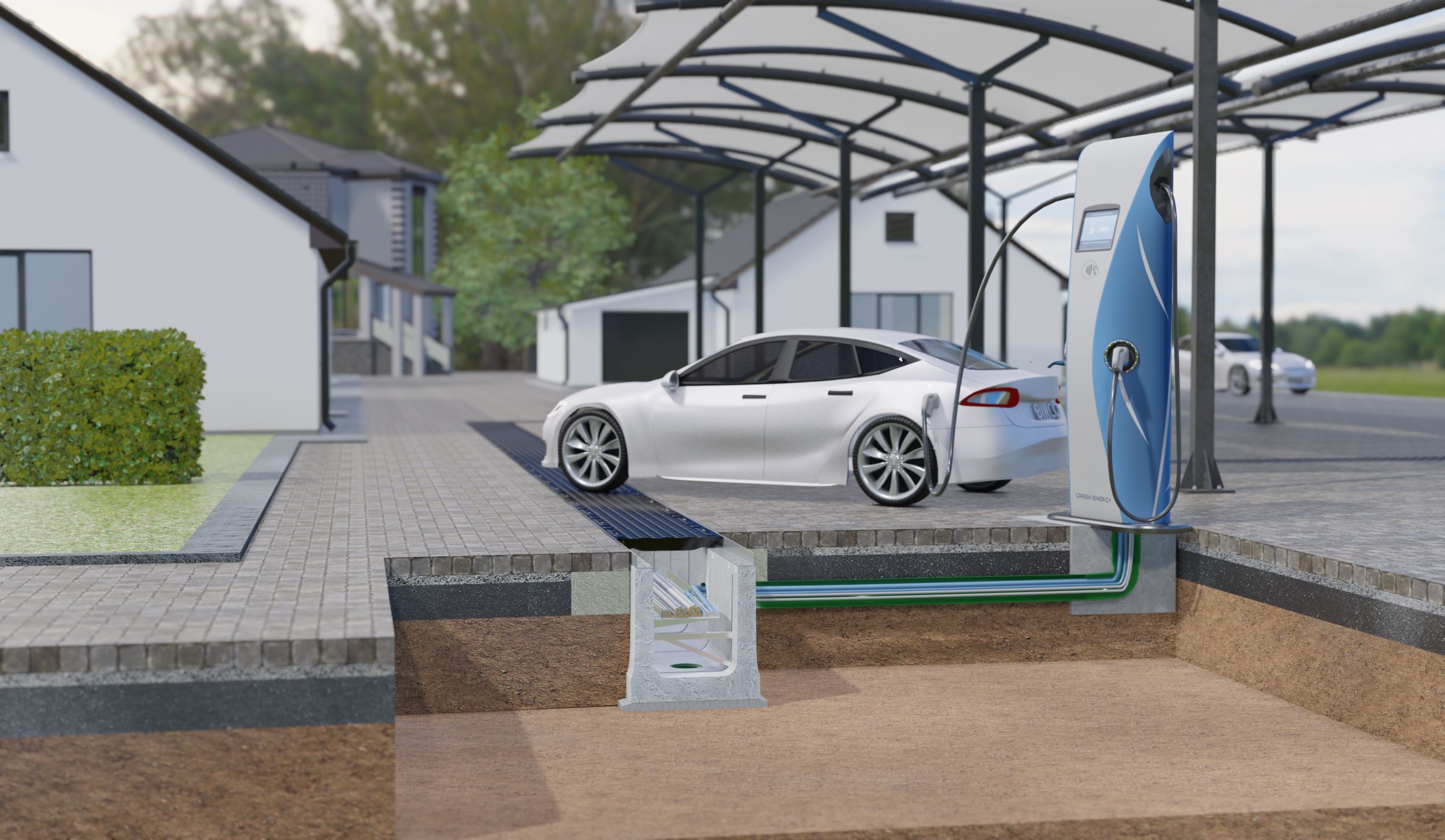 Eine Elektroladesäule in Kombination mit BIRCOcanal. (Bildquelle: BIRCO)