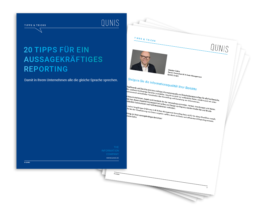 QUNIS Checkliste„20 Tipps für ein aussagekräftiges Reporting“(Bildquelle: QUNIS GmbH) QUNIS Checkliste„20 Tipps für ein aussagekräftiges Reporting“(Bildquelle: QUNIS GmbH)