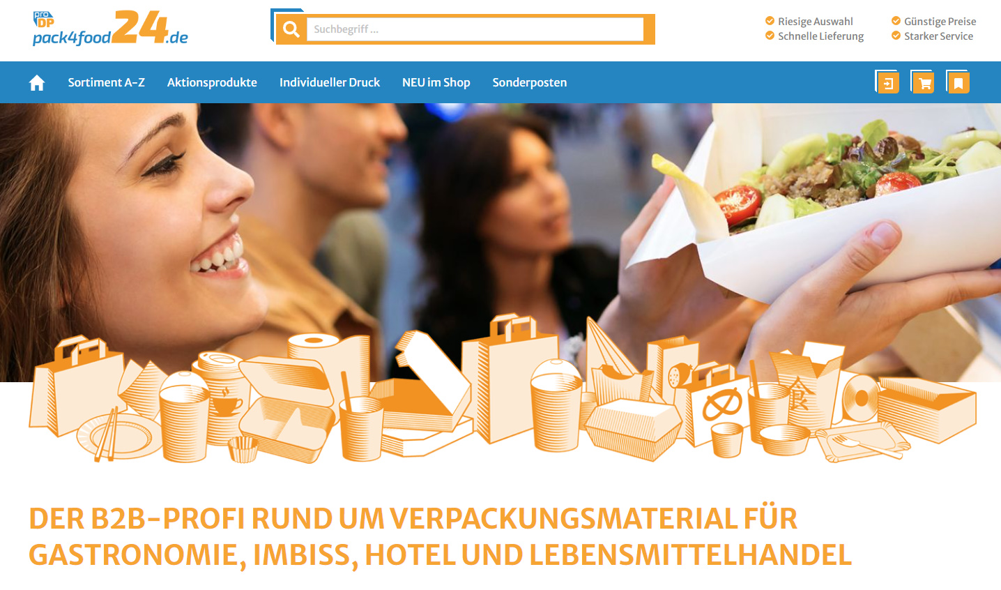 Der B2B Onlineshop Pack4Food24
