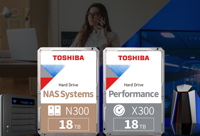 Die neuen N300-NAS- und X300-Performance-HDDs mit 18TB Speicherkapazität (Quelle: Toshiba) Die neuen N300-NAS- und X300-Performance-HDDs mit 18TB Speicherkapazität (Quelle: Toshiba)