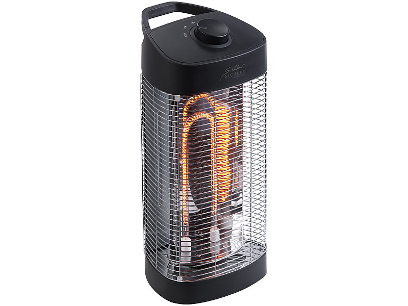 Sichler IR-Heizstrahlersäule IRW-1300.rbl, Oszillation, 600 / 1.200 Watt IPX4, www.pearl.de