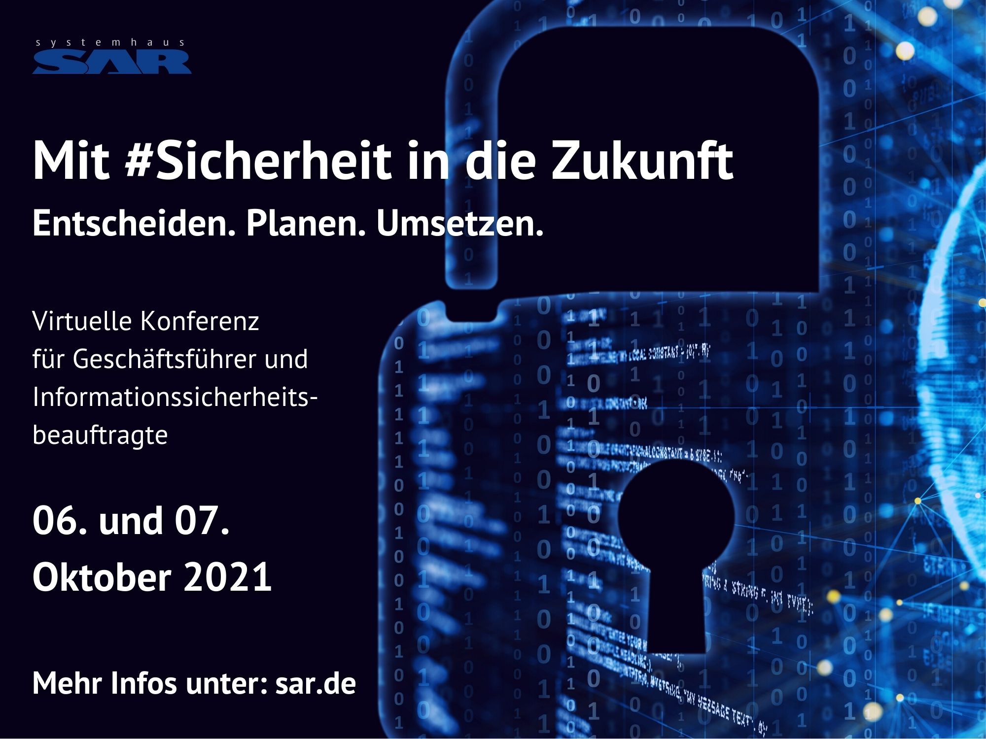 Mit Sicherheit in die Zukunft - virtuelle Konferenz zum Thema Unternehmenssicherheit bei KMUs (Bildq