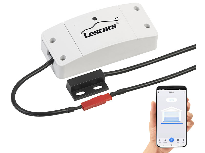 Lescars WLAN-Garagentor-Steuerung WGS-20 mit App, Timer- und Countdown-Funktion, www.pearl.de Lescars WLAN-Garagentor-Steuerung WGS-20 mit App, Timer- und Countdown-Funktion, www.pearl.de