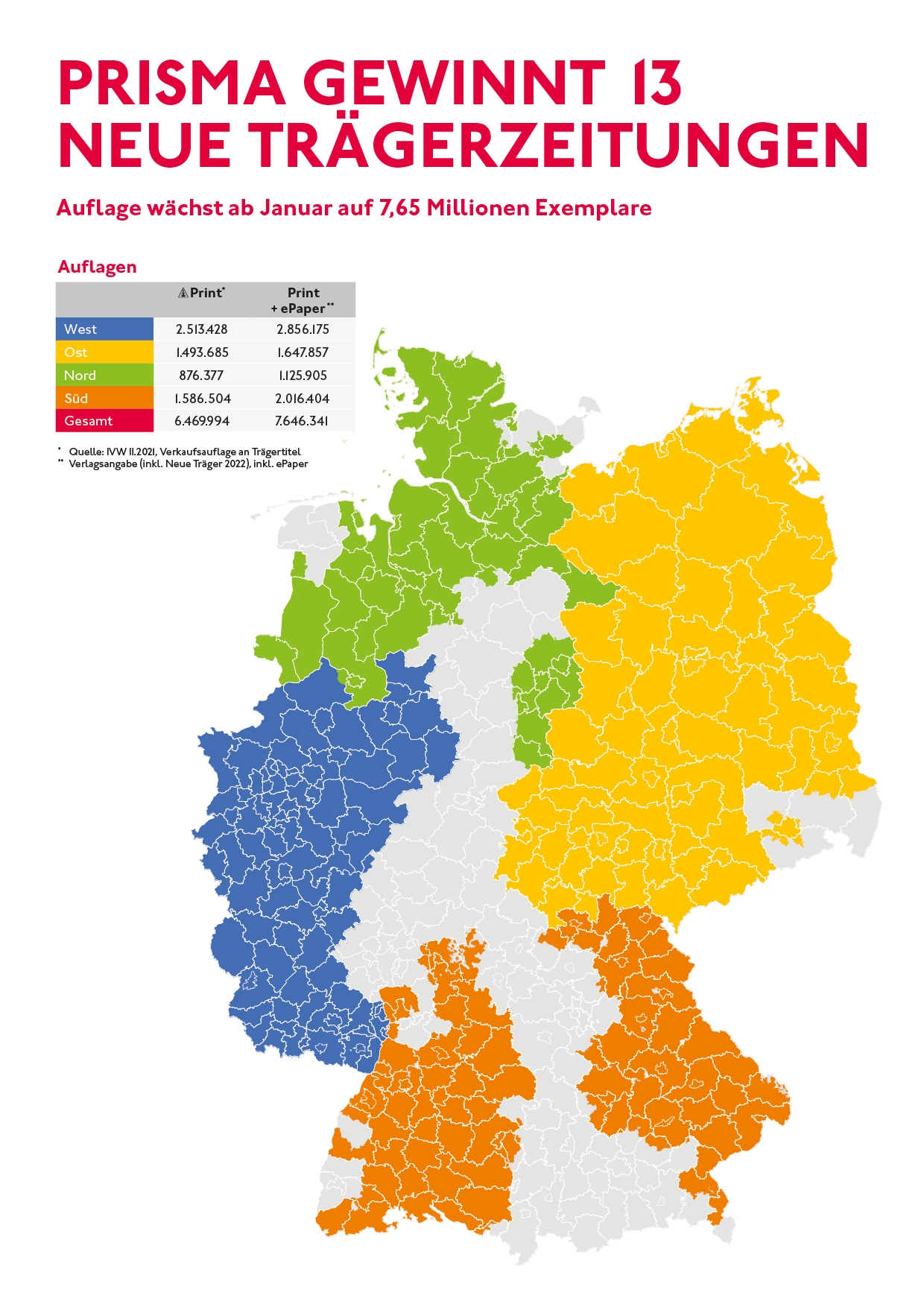 Prisma Verbreitungsgebiet