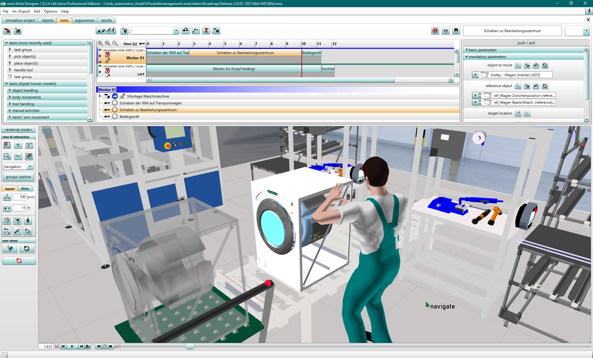 3D Human Simulation und virtuelle Arbeitsplatz- und Prozessgestaltung (Bildquelle: IMK Automotive)
