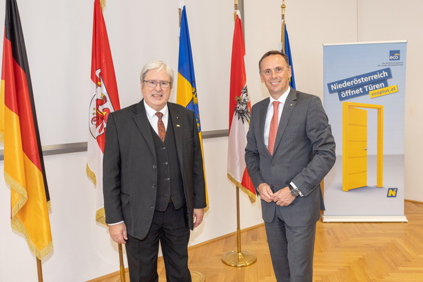 Brandenburgs Wirtschaftsminister Steinbach und Landesrat Danninger. Foto: Daniel Hinterramskogler