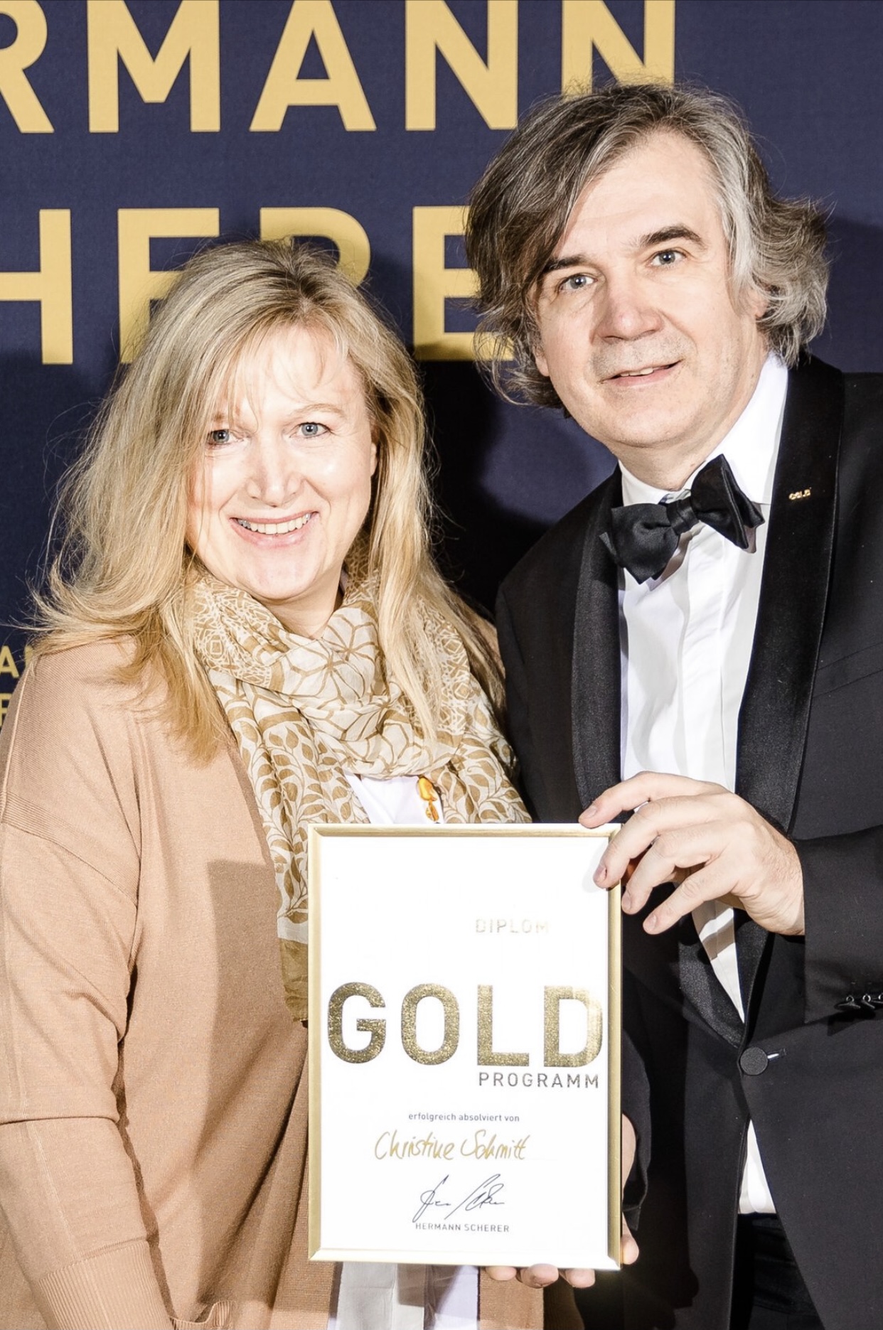 Top-Expertin Christine Schmitt mit dem Gru?nder der Veranstaltung, Hermann Scherer. Foto: D. Pfau Top-Expertin Christine Schmitt mit dem Gru?nder der Veranstaltung, Hermann Scherer. Foto: D. Pfau