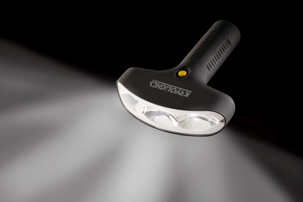 KryoLights LED-Taschenlampe mit 180°-Lichtfeld-Technologie, 600 lm, 7,2 Watt, IP44, www.pearl.de