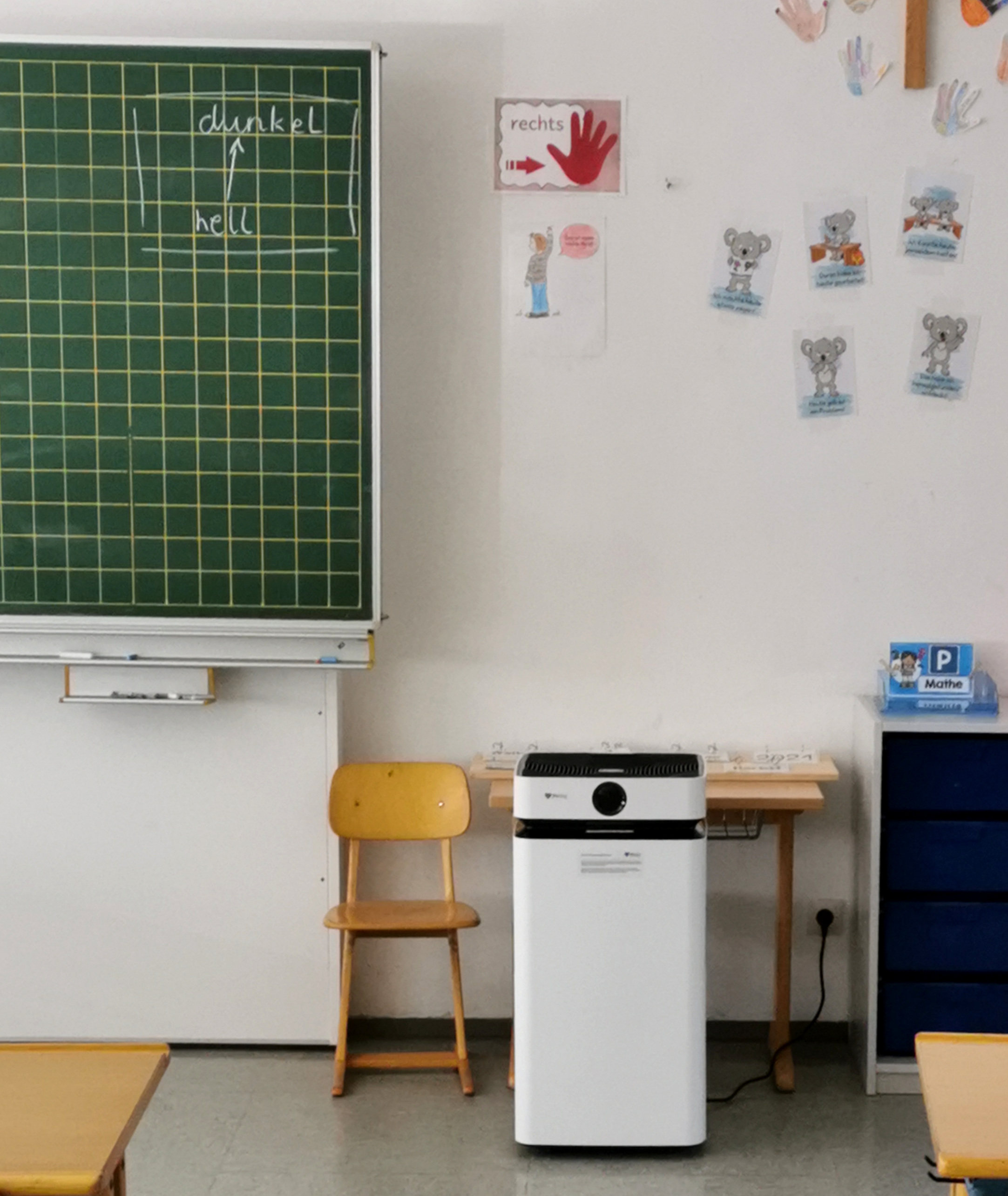Airdog-Luftreiniger in einer Grundschule in Passau.