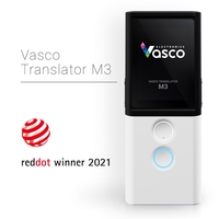 Aktuell auf der GITEX Dubai zu sehen: Echtzeit Sprachübersetzer Vasco Translator M3. Aktuell auf der GITEX Dubai zu sehen: Echtzeit Sprachübersetzer Vasco Translator M3.
