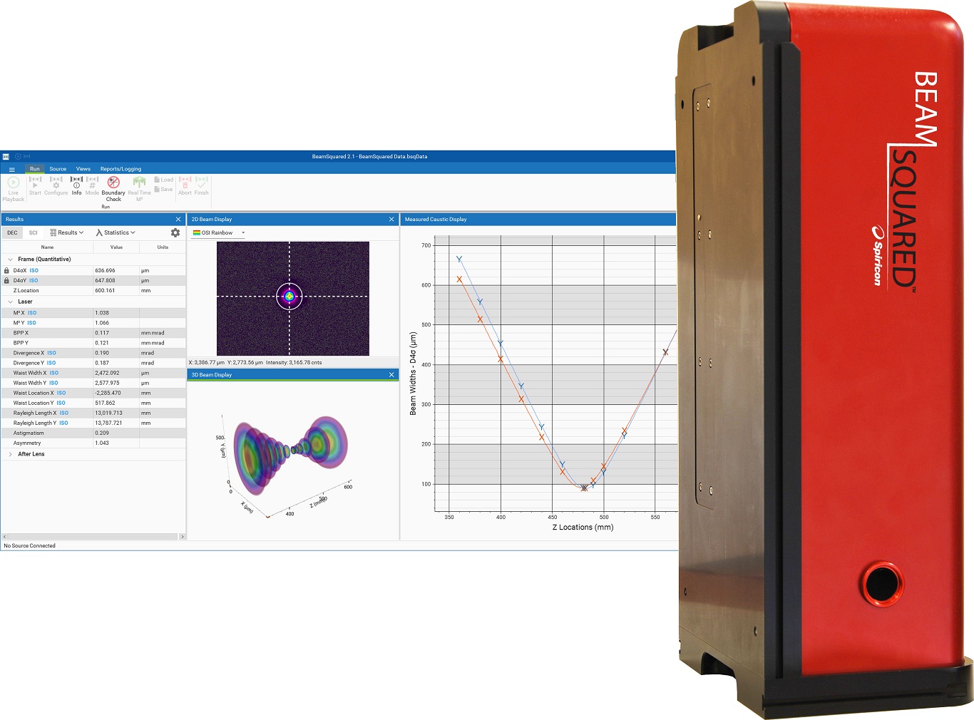 Ophir BeamSquared jetzt auch für Laser mit Rayleigh-Längen bis 20 Metern und kleinem Fokus nutzbar (