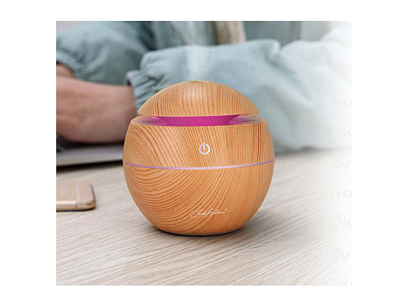 Carlo Milano Ultraschall-Aroma-Diffuser& Luftbefeuchter, LED, Holz-Optik, 130 ml, www.pearl.de