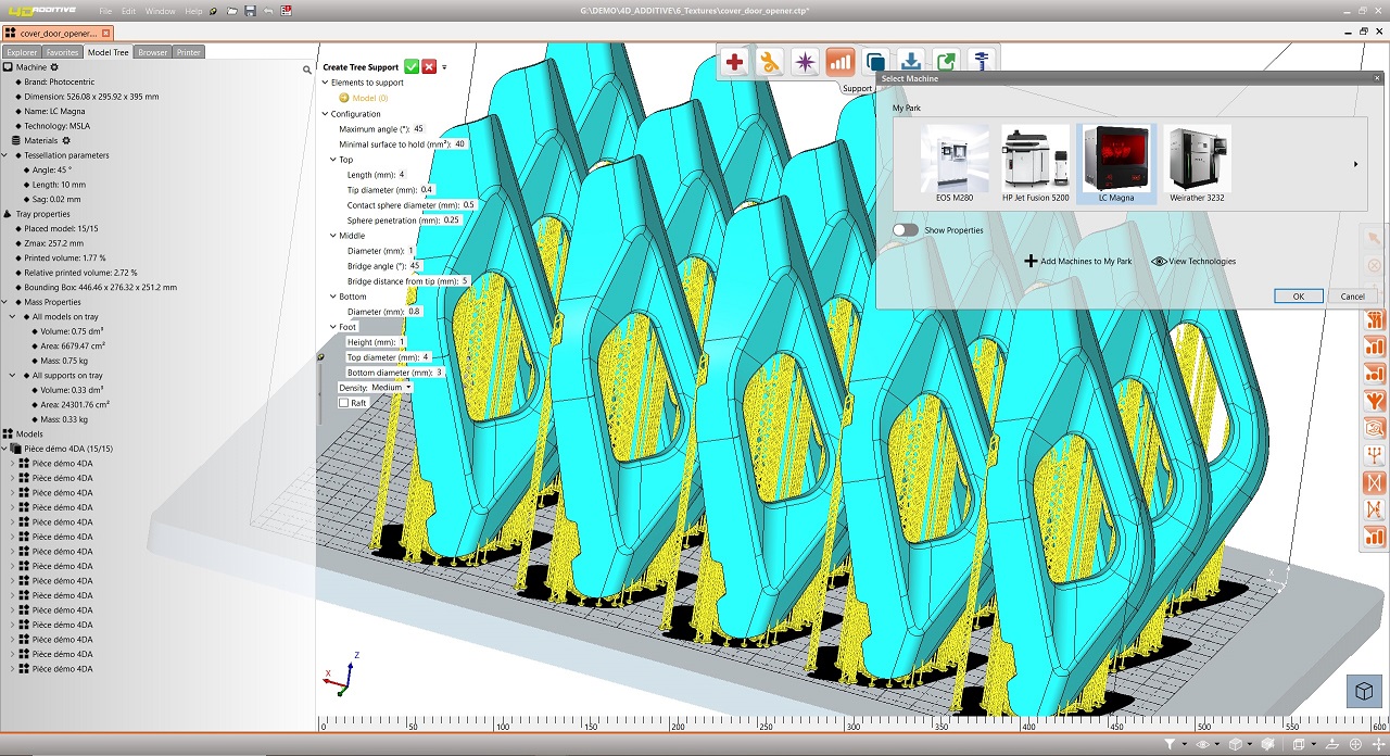 Die neue 4D_Additive Software-Version unterstützt unter anderem die Photocentric-Technik"LC Mag