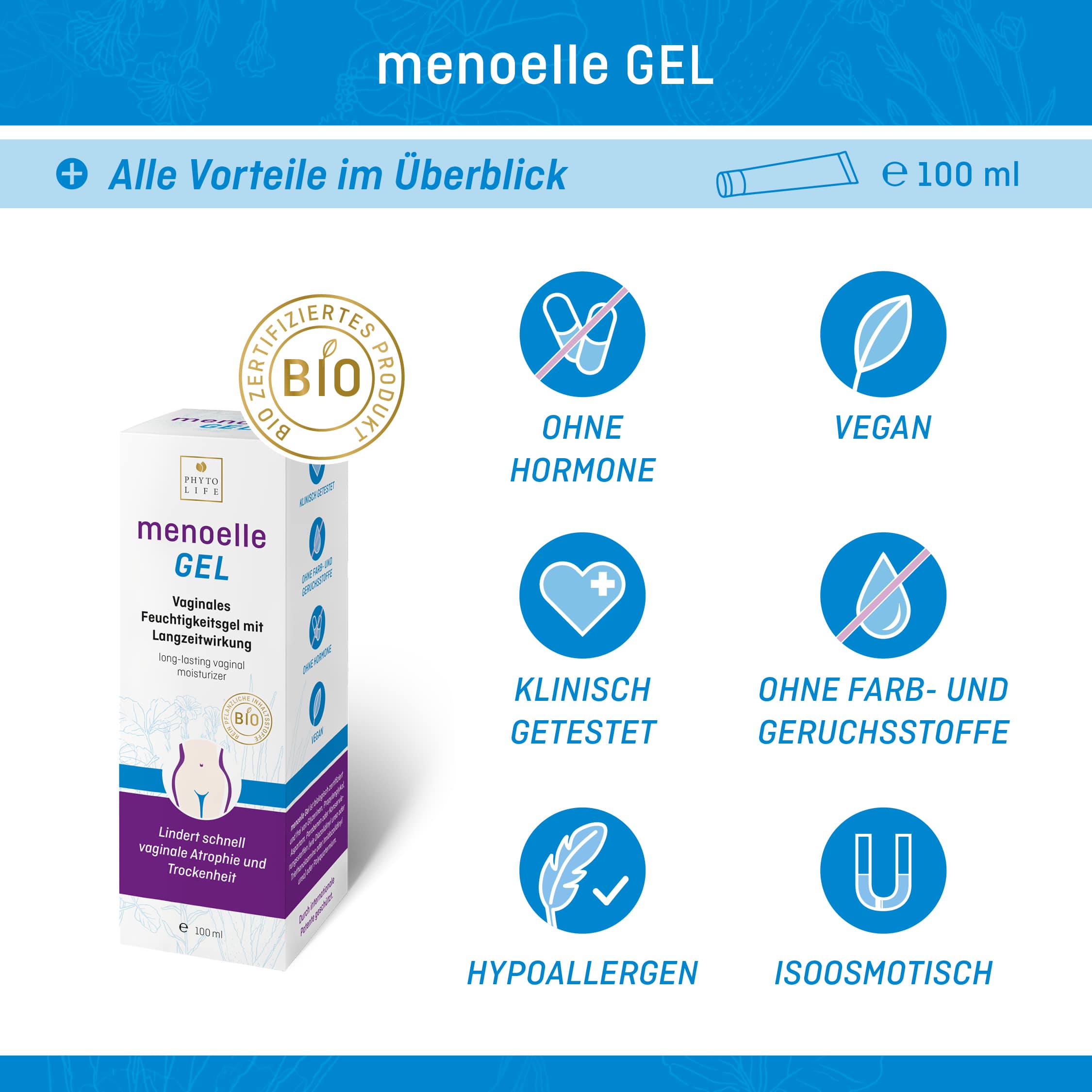 Das Bio-zertifizierte menoelle Gel Das Bio-zertifizierte menoelle Gel