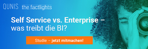 QUNIS Studie„Self Service vs. Enterprise–was treibt die BI?“(Bildquelle: QUNIS GmbH) QUNIS Studie„Self Service vs. Enterprise–was treibt die BI?“(Bildquelle: QUNIS GmbH)