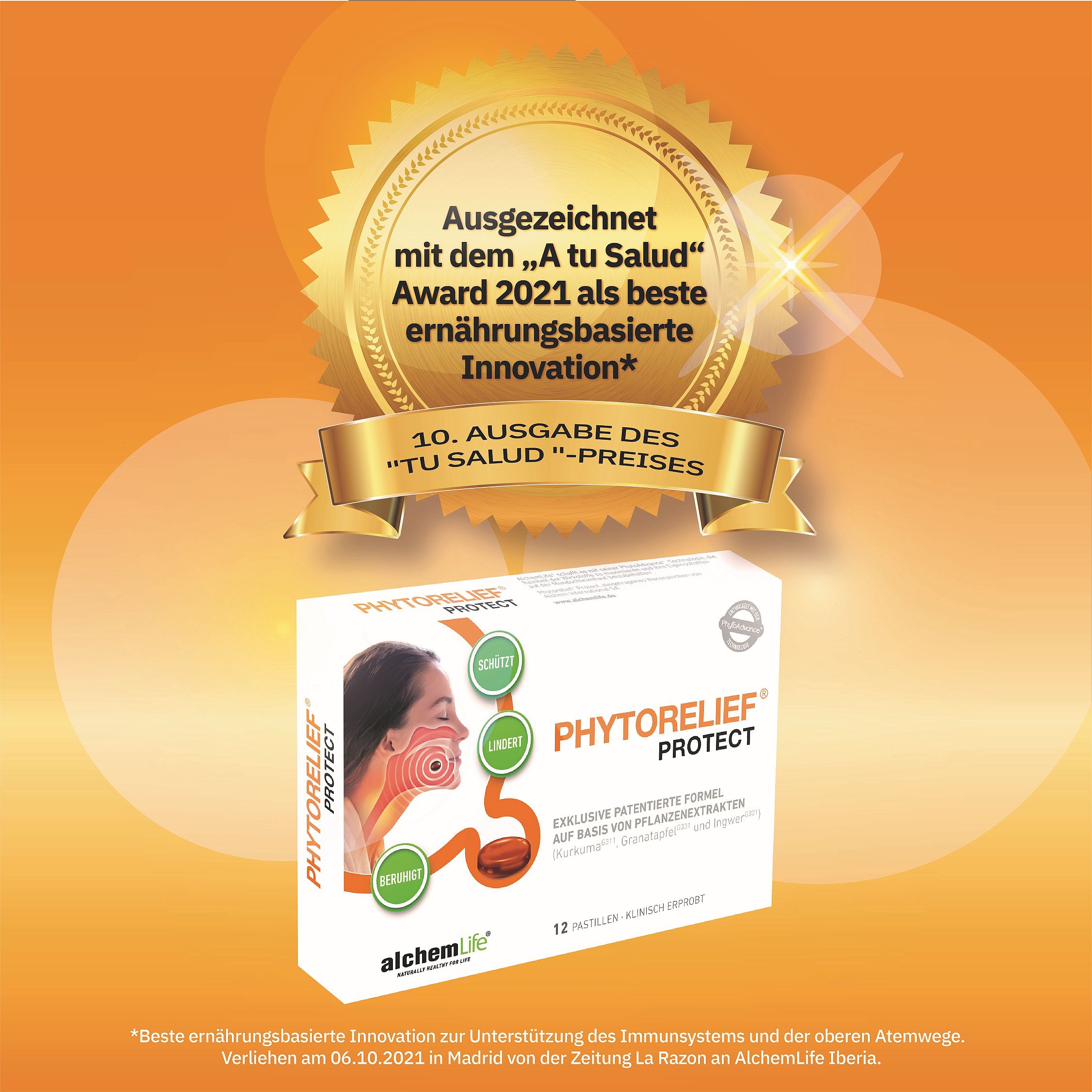 Phytorelief Protect wurde mit dem"A tu Salud"-Award ausgezeichnet.