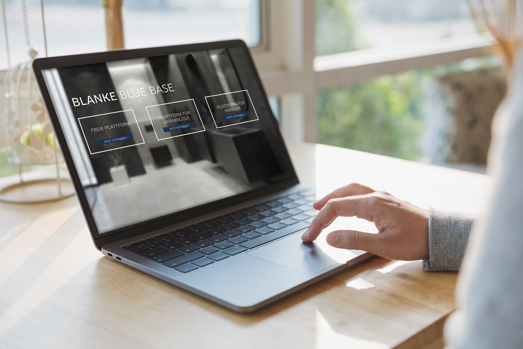 BLANKE BLUE BASE ist die Online-Plattform für  Mehrwert-Produkt- und Systemlösungen von Blanke. (Bil