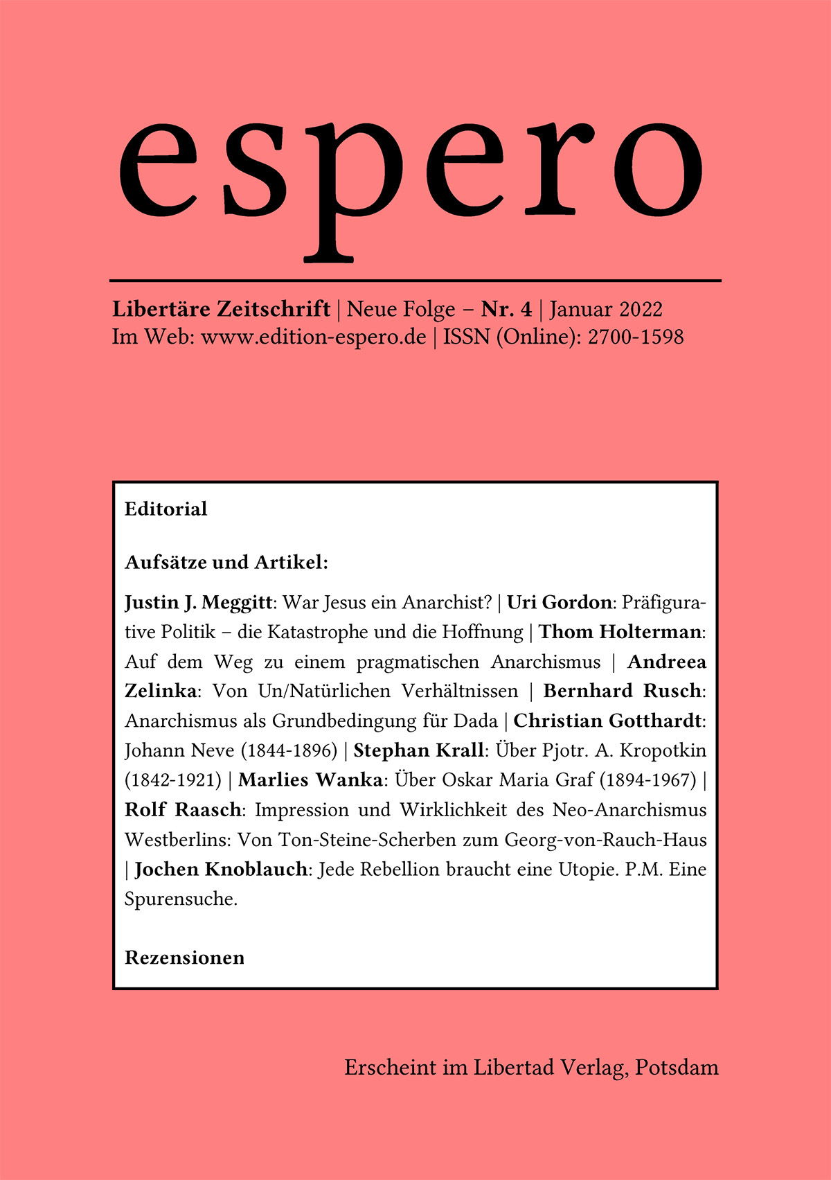 Die neue Winterausgabe 2021/22 der undogm,atisch-libertären Zeitschrift Die neue Winterausgabe 2021/22 der undogm,atisch-libertären Zeitschrift