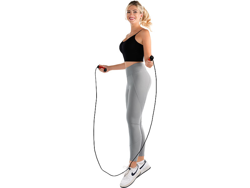 PEARL sports Smartes Kugellager-Springseil, Bluetooth, App, Herzfrequenz-& G-Sensor:, www.pearl.de