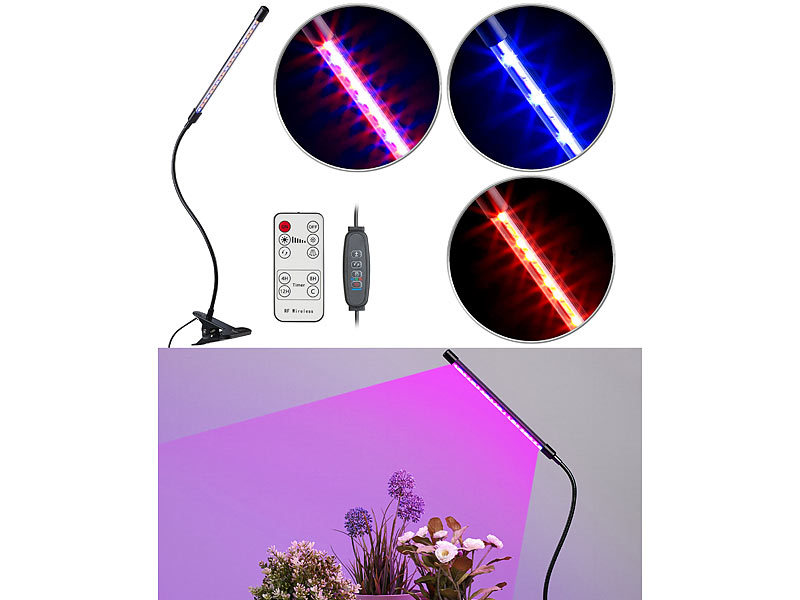 Lunartec LED-Pflanzenlampe PL-350, 360°-Schwanenhals, USB, www.pearl.de