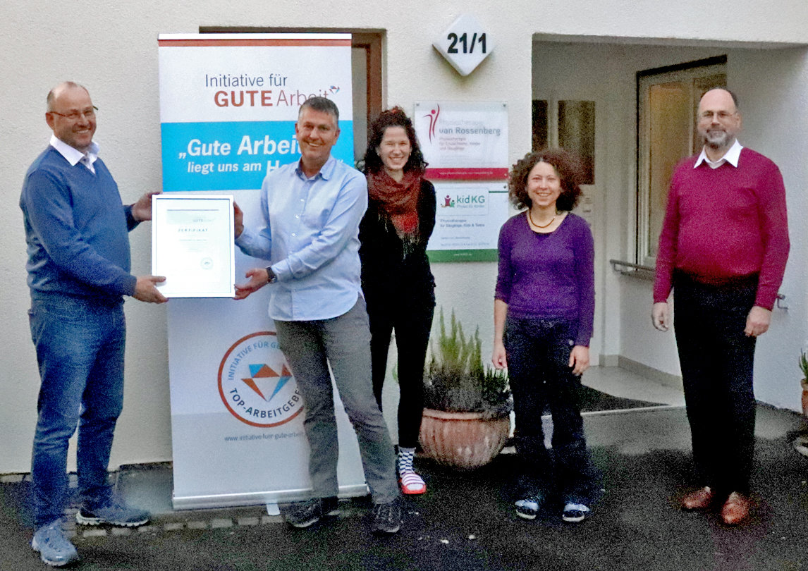 Physiotherapie van Rossenberg Eningen jetzt zertifizierter Top Arbeitgeber