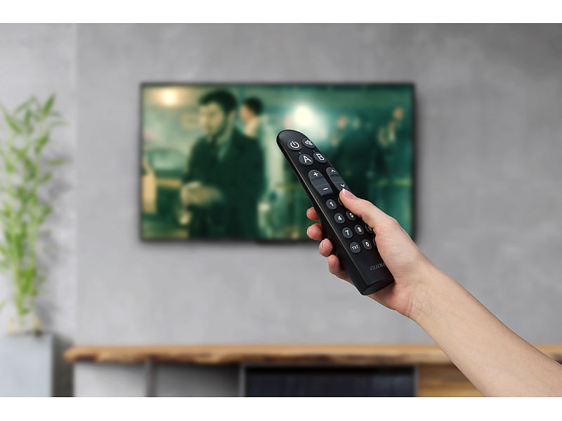 auvisio 5in1-Großtasten-Fernbedienung, lernfähig, ergonomisch, www.pearl.de