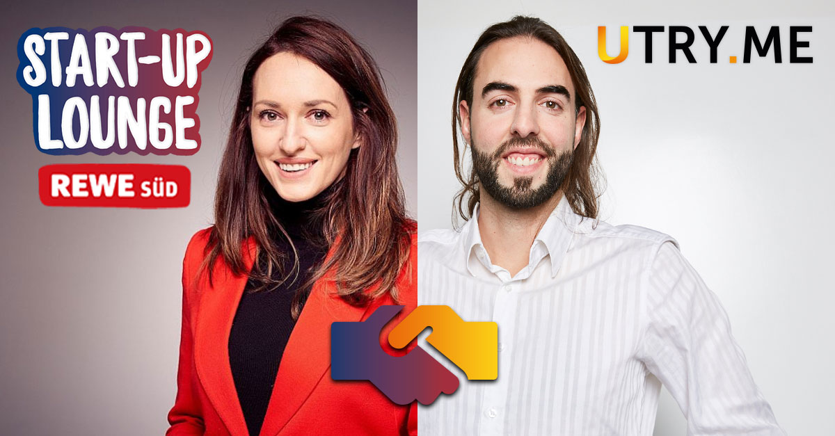 Innovationsmanagerin Selda Morino von der REWE Start-up Lounge und UTRY.ME-Gründer AndréMoll