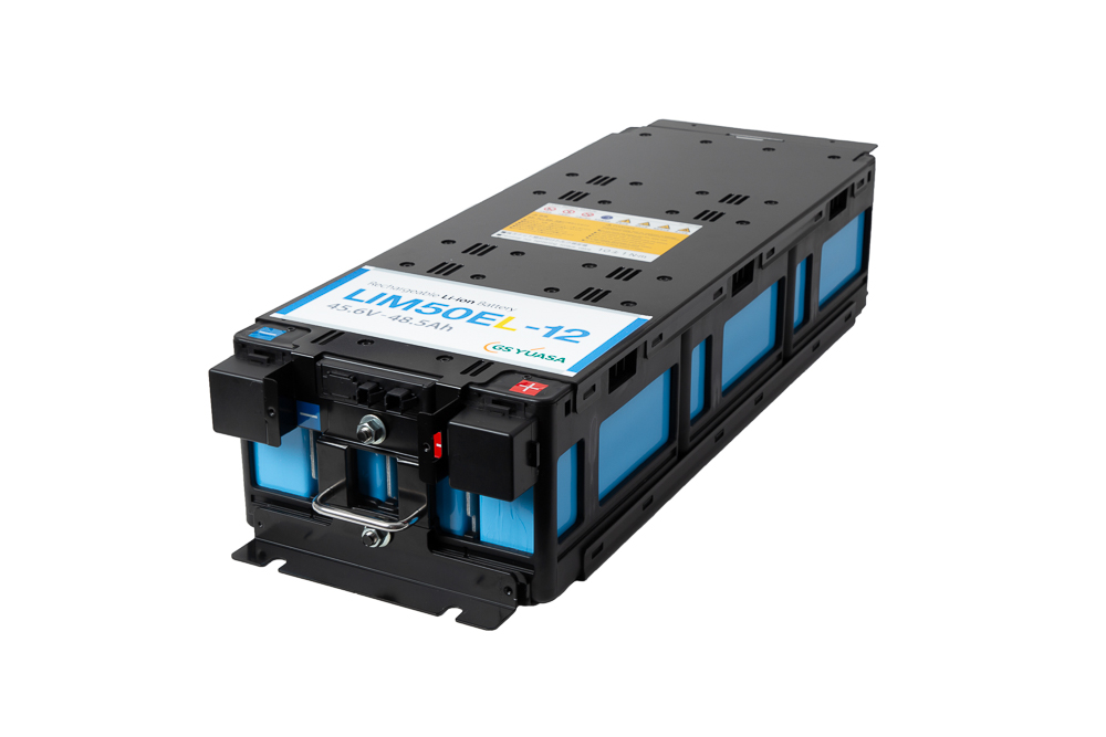 Leistungsfähige Lithium-Ionen-Batteriemodule LIM50EL von GS YUASA mit 11.000 Lade-/Entladezyklen.