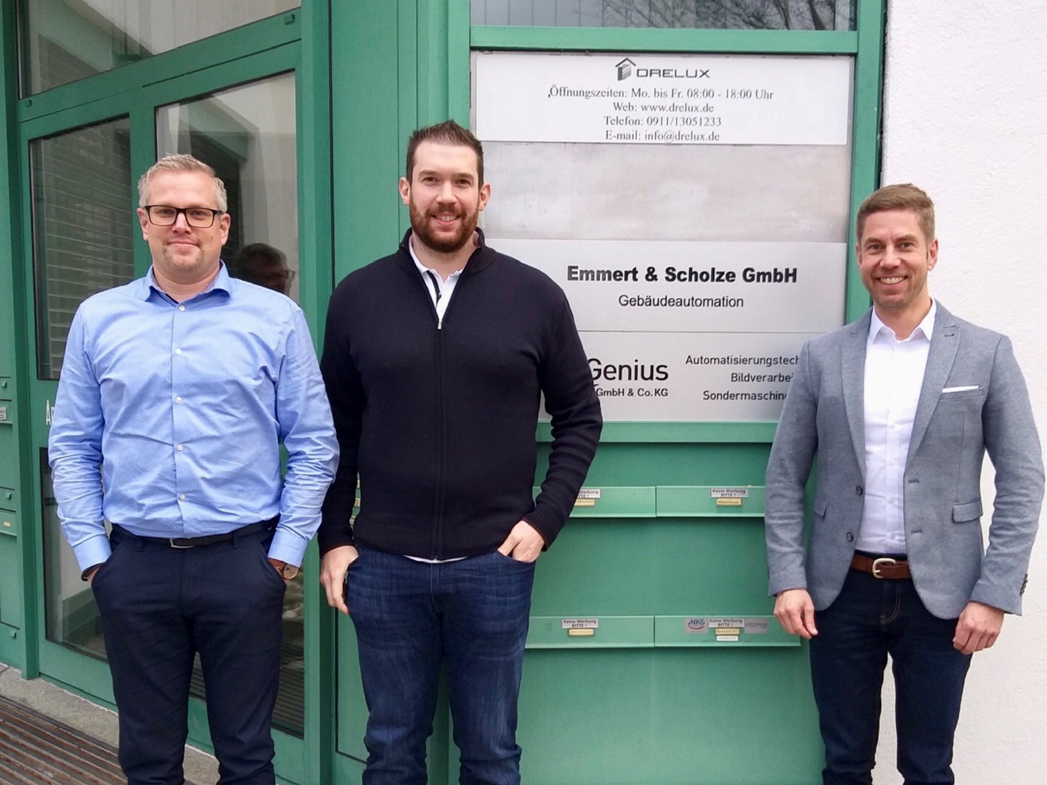 Jochen Gröber, Tobias Müller, Dr. Christian Jäkel (Geschäftsführer Emmert& Scholze GmbH)