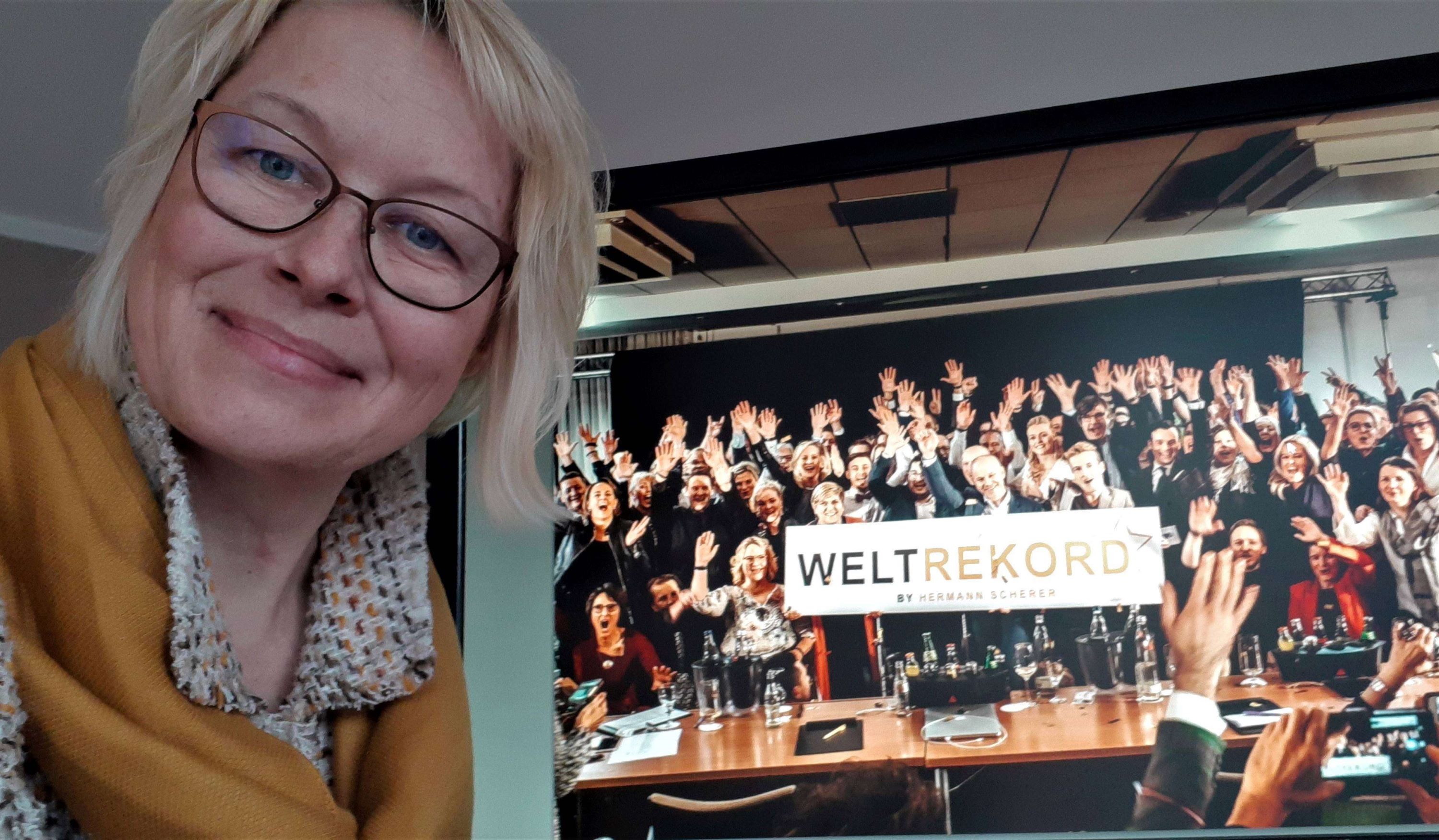 Die Trainerin Sabine Keiner nach dem Weltrekord