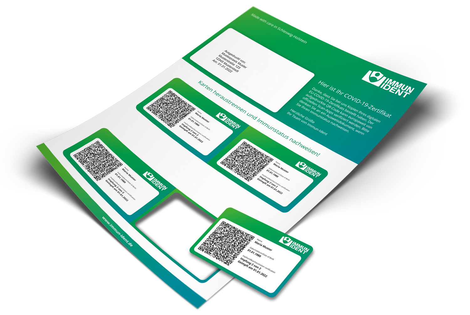 IMMUN-IDENT-Karten enthalten den offiziellen QR-Code des Robert-Koch-Instituts (RKI).