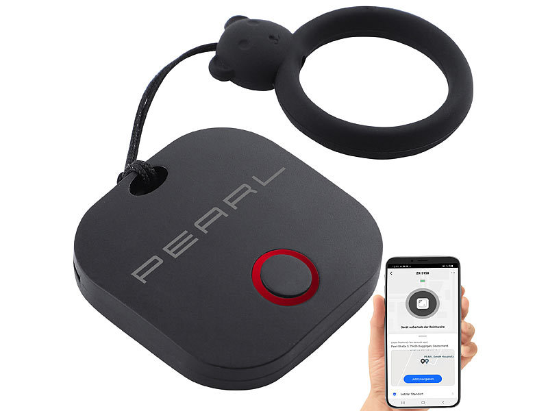 PEARL 4in1-Mini-Schlüsselfinder mit Bluetooth, App& GPS-Ortung, 80 dB, www.pearl.de