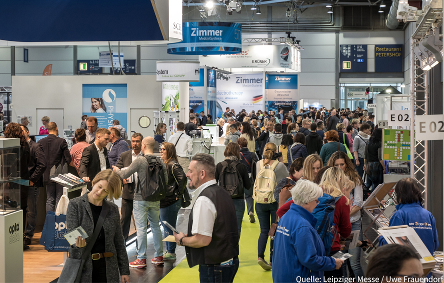 Volle Messehalle bei der therapie Leipzig 2019. (Bildquelle: Leipziger Messe / Uwe Frauendorf)