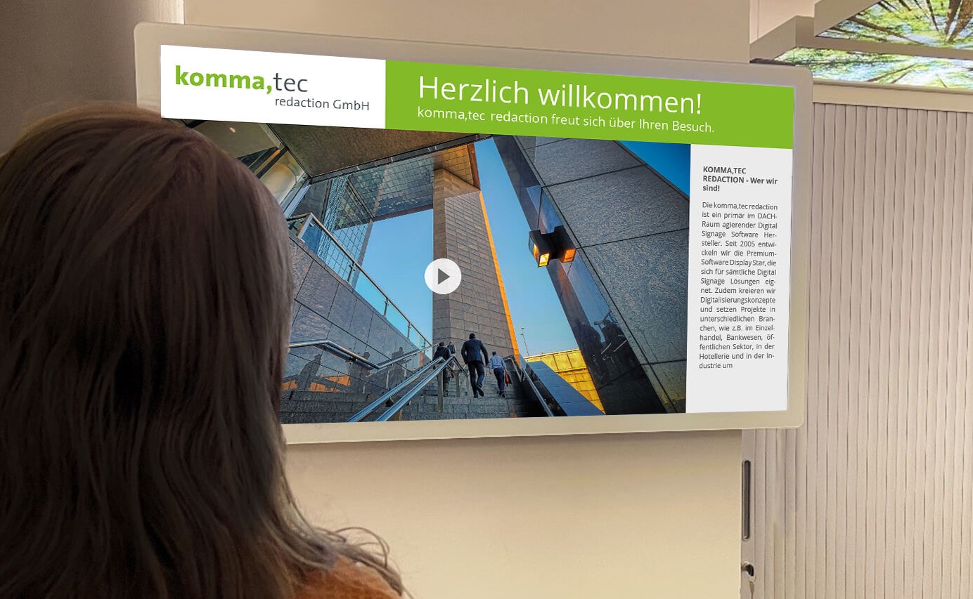 Mit einem Lobbymonitor Gäste und Mitarbeiter begrüßen und informieren Mit einem Lobbymonitor Gäste und Mitarbeiter begrüßen und informieren