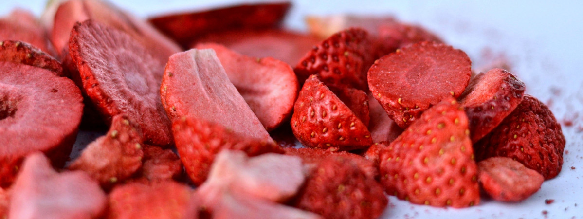 Gefriergetrocknete Erdbeeren. Gefriergetrocknete Erdbeeren.