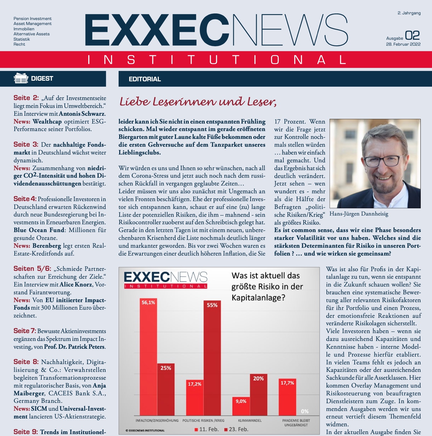 EXXECNEWS INSTITUTIONAL Ausgabe 02/2022: Dynamisches Wachstum nachhaltiger Fonds in Deutschland EXXECNEWS INSTITUTIONAL Ausgabe 02/2022: Dynamisches Wachstum nachhaltiger Fonds in Deutschland