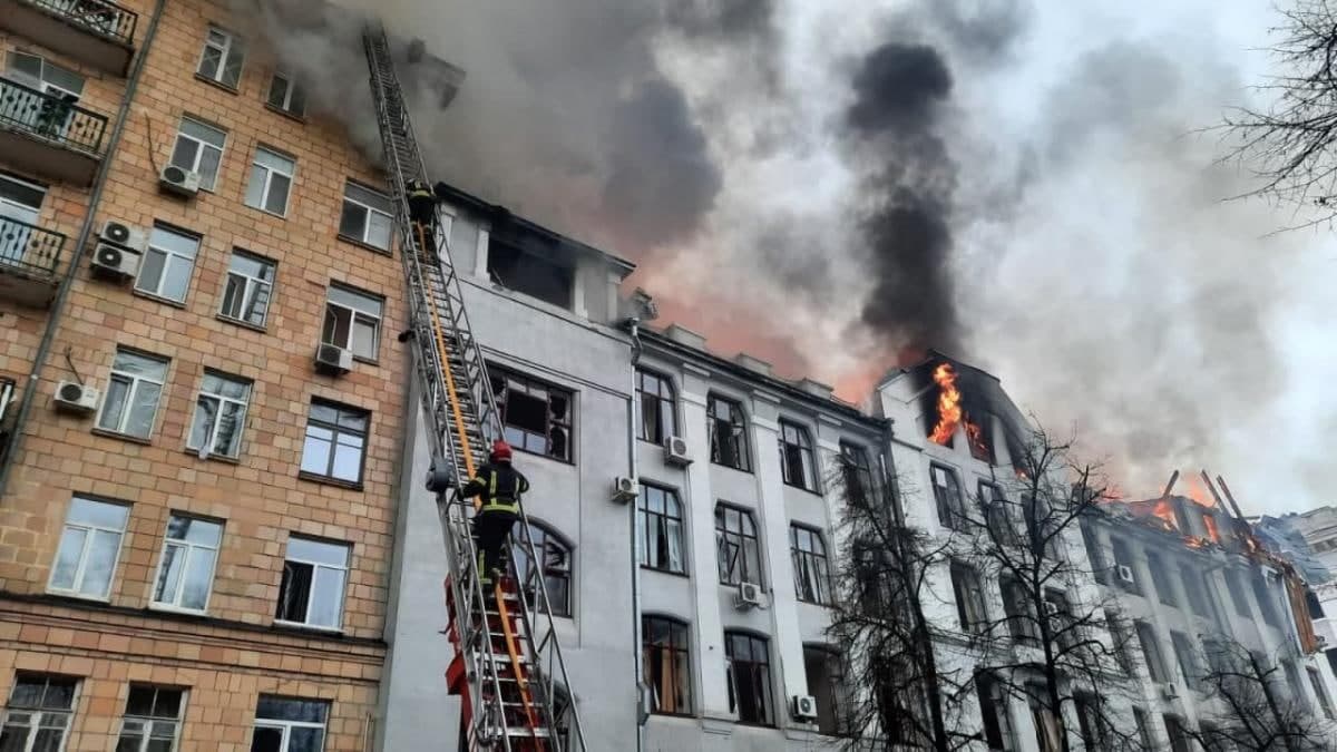 Das Zentrum von Charkiw steht unter Beschuss durch Russland, 02.03.2022 (Quelle - Staatlicher Notdie