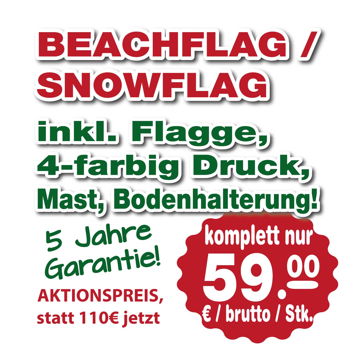 Beachflag, Snowflag, Werbefahnen günstig Beachflag, Snowflag, Werbefahnen günstig