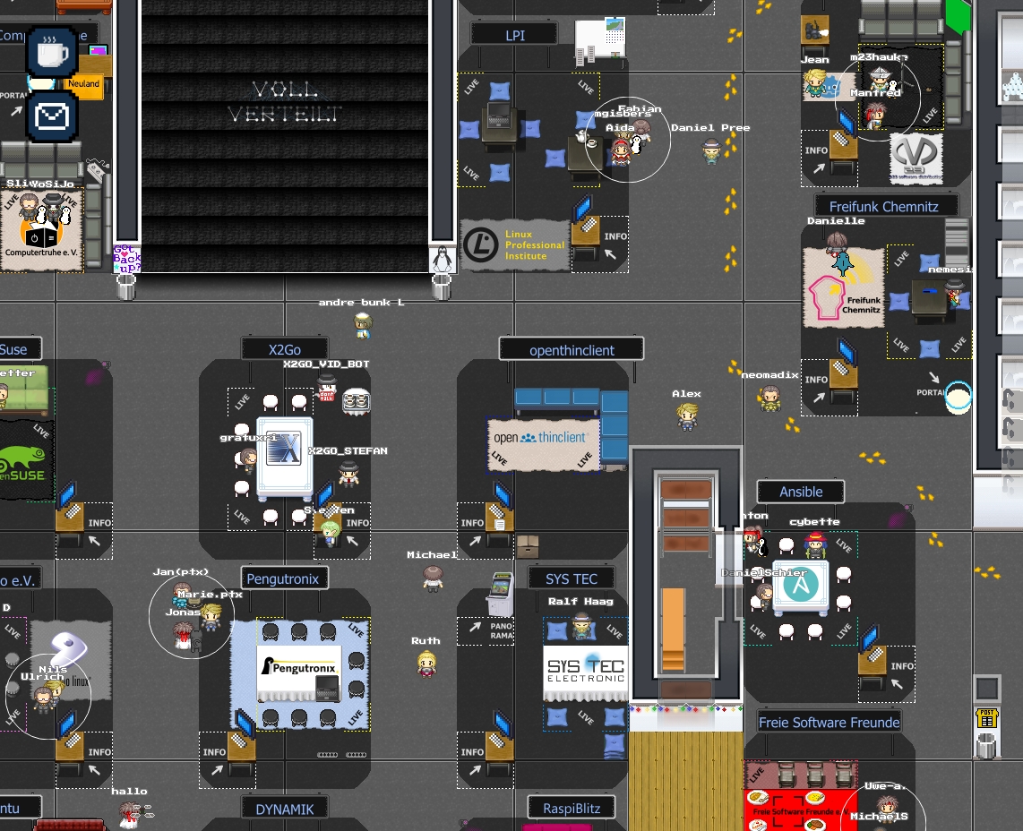 Bild: Screenshot aus dem CLT-Adventure / Gut besuchte virtuelle AusstellungQuelle: Chemnitzer Linux