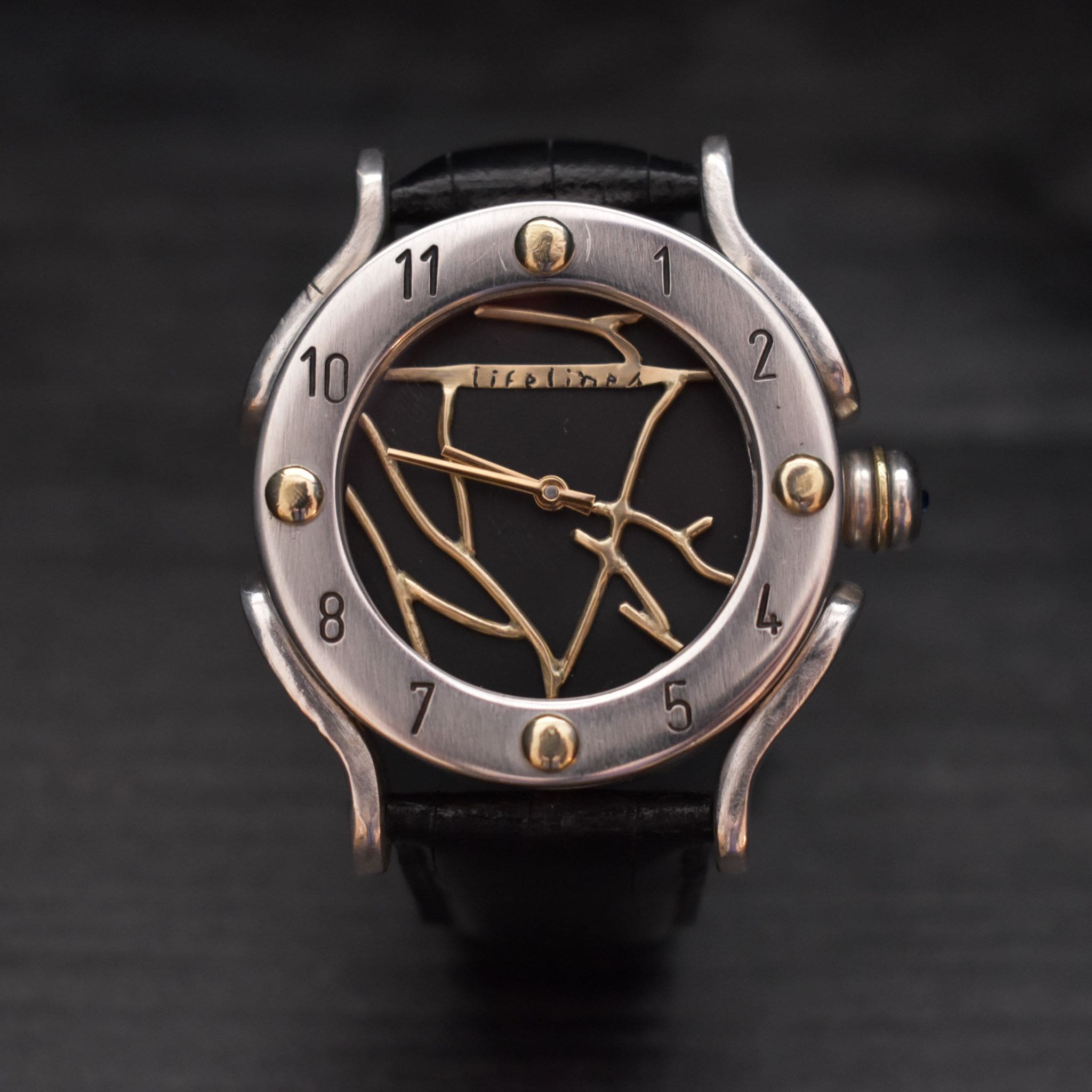 Armbanduhr lifelines aus 935er Silber und 585er Gold