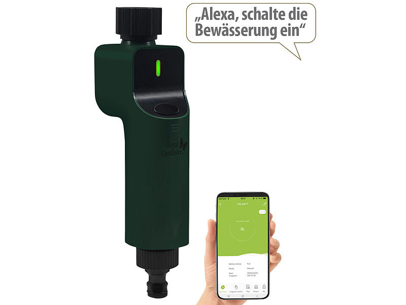 Royal Gardineer Bewässerungsventil BWV-10.zigbee mit Sprachsteuerung, www.pearl.de Royal Gardineer Bewässerungsventil BWV-10.zigbee mit Sprachsteuerung, www.pearl.de
