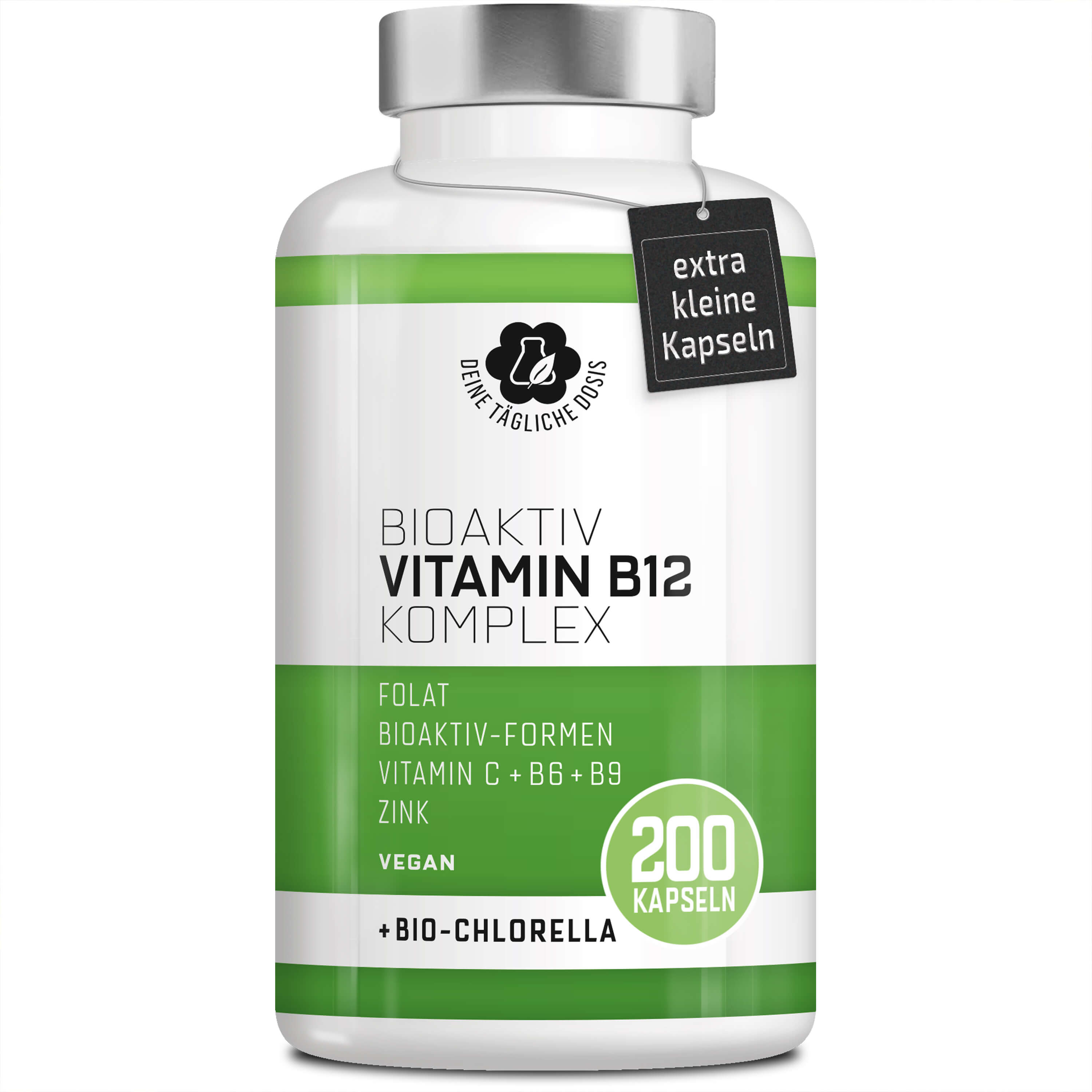 Veganer Premium-Vitamin-B12-Komplex mit Bio-Chlorella und Folat (© Noris Bioscience)