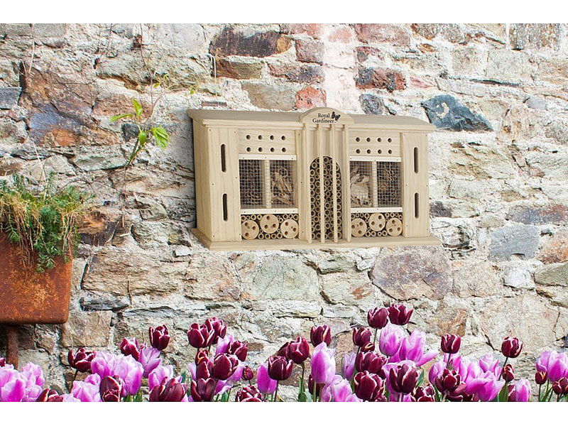Royal Gardineer XXL-Naturholz-Insektenhotel und Nisthilfe"Grand Hotel", 28 x 50 cm, www.pearl.de
