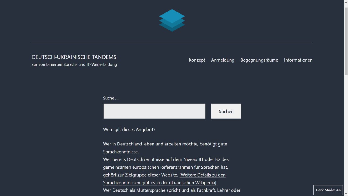 Informationswebsite zu den geplanten Angeboten (© Konrad Rennert)