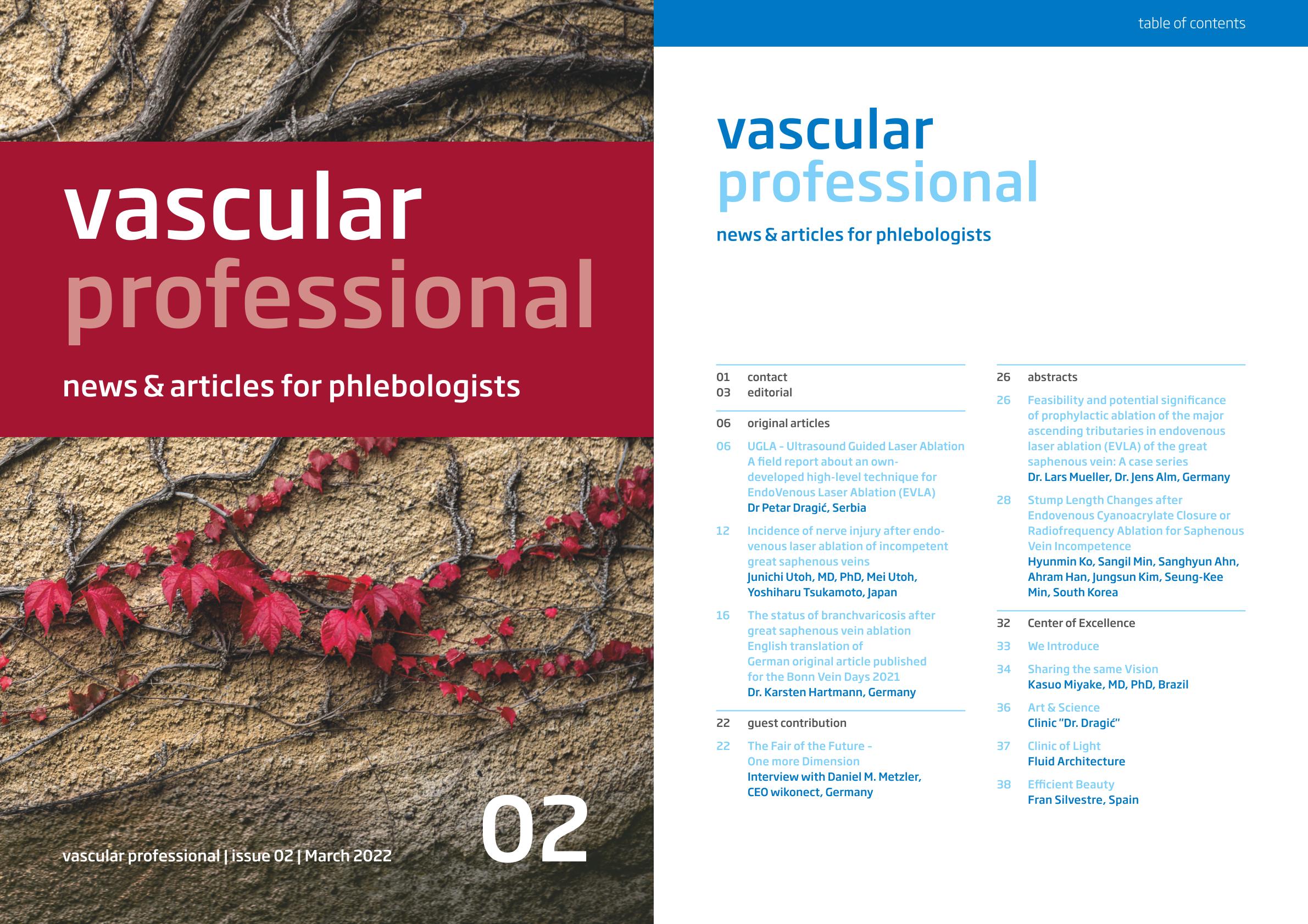 Titelblatt und Inhaltsverzeichnis der 2. Ausgabe (Bildquelle:©vascular professional) Titelblatt und Inhaltsverzeichnis der 2. Ausgabe (Bildquelle:©vascular professional)