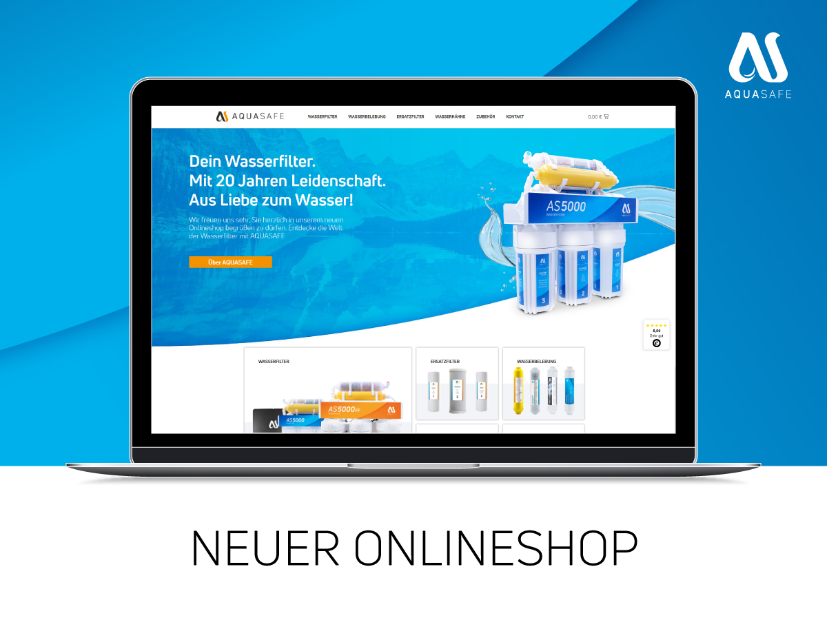 Neuer AQUASAFE Onlineshop für Wasserfilter