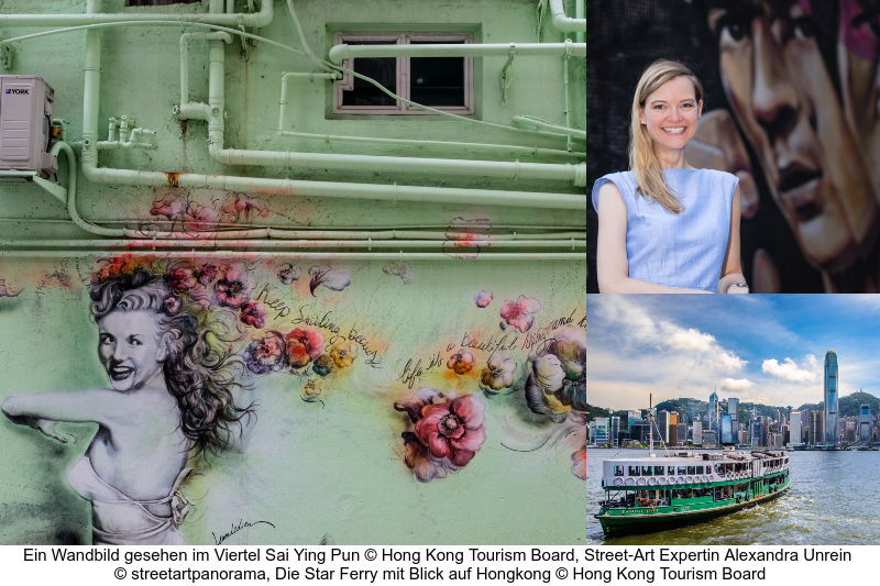 In den Straßen Hongkongs finden sich zahlreiche Murals, die Alexandra Unrein nur zu gerne zeigt (Bildquelle: streetartpanorama; HKTB) In den Straßen Hongkongs finden sich zahlreiche Murals, die Alexandra Unrein nur zu gerne zeigt (Bildquelle: streetartpanorama; HKTB)