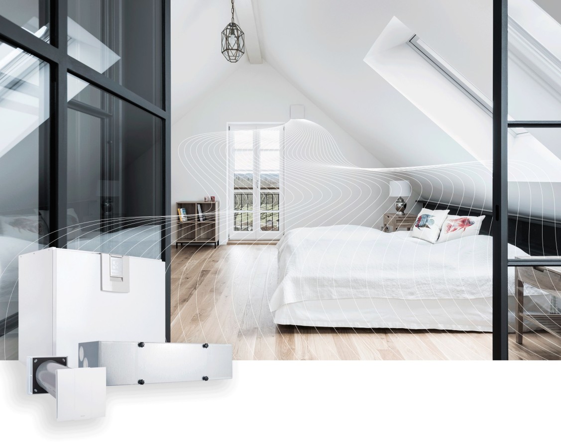 Kontrollierte Wohnraumlüftung mit Wärmerückgewinnung spart Energie hilft dem Klima (© Vallox GmbH) Kontrollierte Wohnraumlüftung mit Wärmerückgewinnung spart Energie hilft dem Klima (© Vallox GmbH)