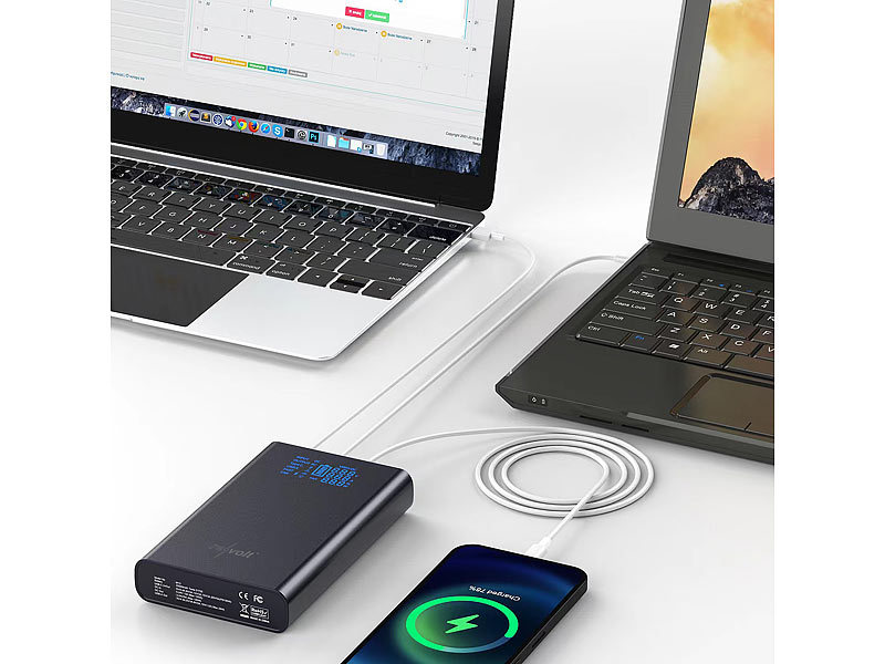 revolt USB-Powerbank PB-648.dc mit 18 Ah, DC 3 - 24 V, Starthilfe, QC& USB-C PD, www.pearl.de revolt USB-Powerbank PB-648.dc mit 18 Ah, DC 3 - 24 V, Starthilfe, QC& USB-C PD, www.pearl.de