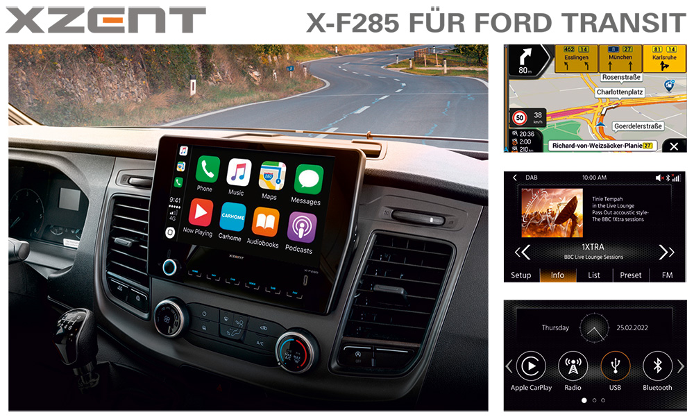 XZENT X-F285: Multimediasystem für Ford Transit
